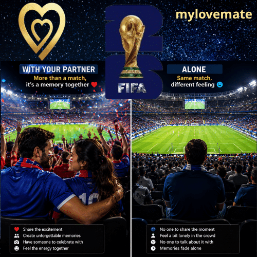 Solo vs coupled fans experiencing the World Cup stadium atmosphere